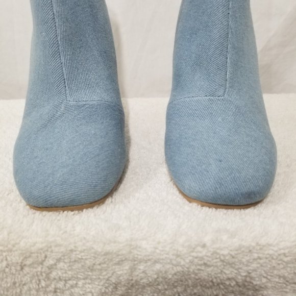 Forever 21 blue clear heal boots with zippers - Picture 5 of 10